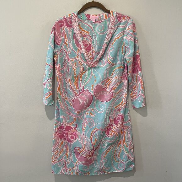 Lilly Pulitzer Other - Lilly Pulitzer Courtney Tunic Dress Women's Small Jellies Be Jammin 3/4 Sleeve